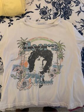 Daydreamer White Venice Beach Graphic Tee with Pastel Accents